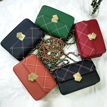 

2020 Fashion Diamond Lattice Chain Shoulder Messenger Bags High Quality Small Square Bags Niche Design Women Purse and Handbgags