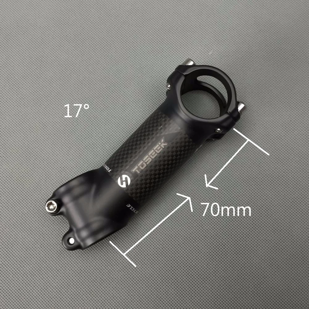 Angle 17 70mm TOSEEK велосипедный стержень из углеродного волокна для велосипеда, стоячий стержень для велосипеда MTB дорожный велосипед 31,8 мм угол 6/17 Bicicleta Tallo Bicicleta potencia - Цвет: Angle 17 70mm