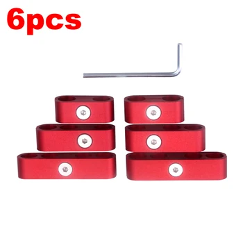 

6pcs SBC 350 Spark Plug Wire Separators Dividers Looms CNC Premium Quality Aluminum Alloy Suits 7mm 8mm 9.5mm