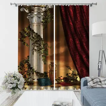 

Relief Roman column curtains 3d curtains new window balcony thickened windshield blackout curtains