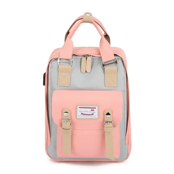 

15 Inch Canvas College Backpack,Travel Bag,Waterproof Laptop Bag,Outdoor Patchwork Bag