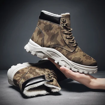 

2020 winter cotton shoes snow boots Martin boots socks men's shoes warm and velvet casual sports men's shoes fashion sneakers