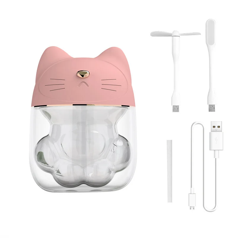 

150ML Cute Cat Claw Humidifier USB Ultrasonic Mini Aroma Diffuser Mist Maker LED Night Light Home Office Mute Car Air Purifier