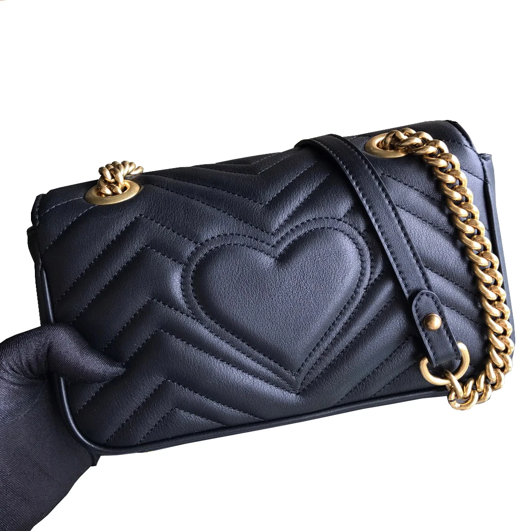 

NEW Luxury Brand Womens Bag Fashion Lady Real Leather Sheart-shapet Shoulder Bags Suture High Quality Luxury Chain Women Hangbag