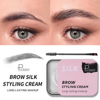 

Pudaier Brow Silk Styling Cream Long Lasting Eyebrow Soap Setting Gel Makeup Natural Vitamin E Waterproof Eyebrow Feathery Brows