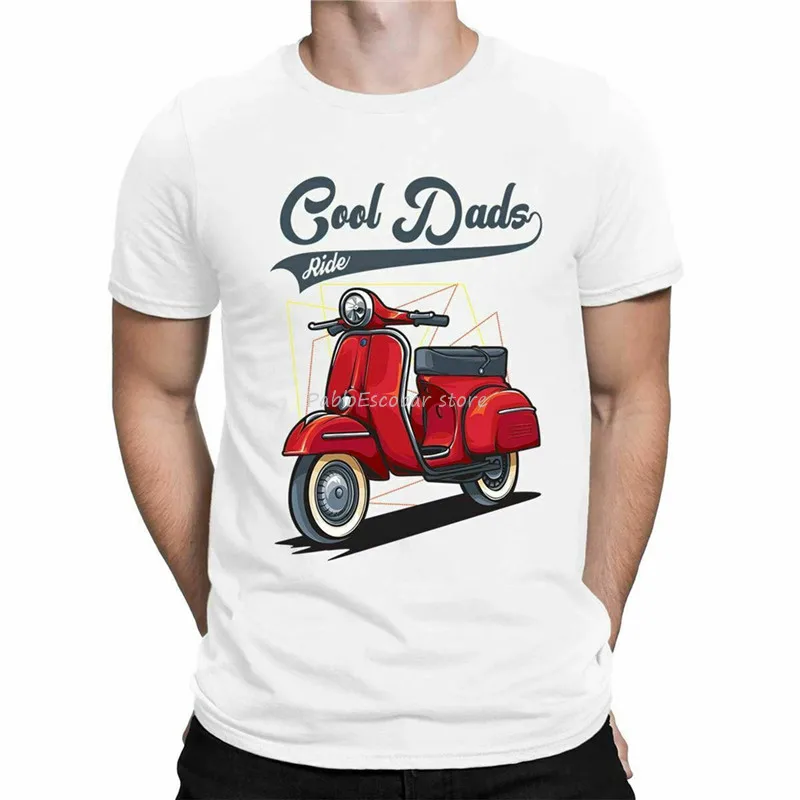 Классическая мужская футболка Cool Dads Ride Vespa стильная свободная Мужская брендовая