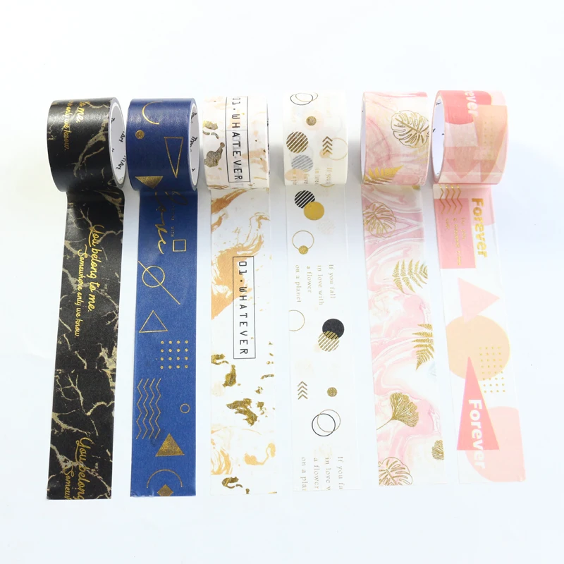 Domikee милые японские Золотая фольга лента для декорации Washi рулон школьников DIY планировщик дневник в стиле Скрапбукинг клейкой ленты 3 см* 5 м