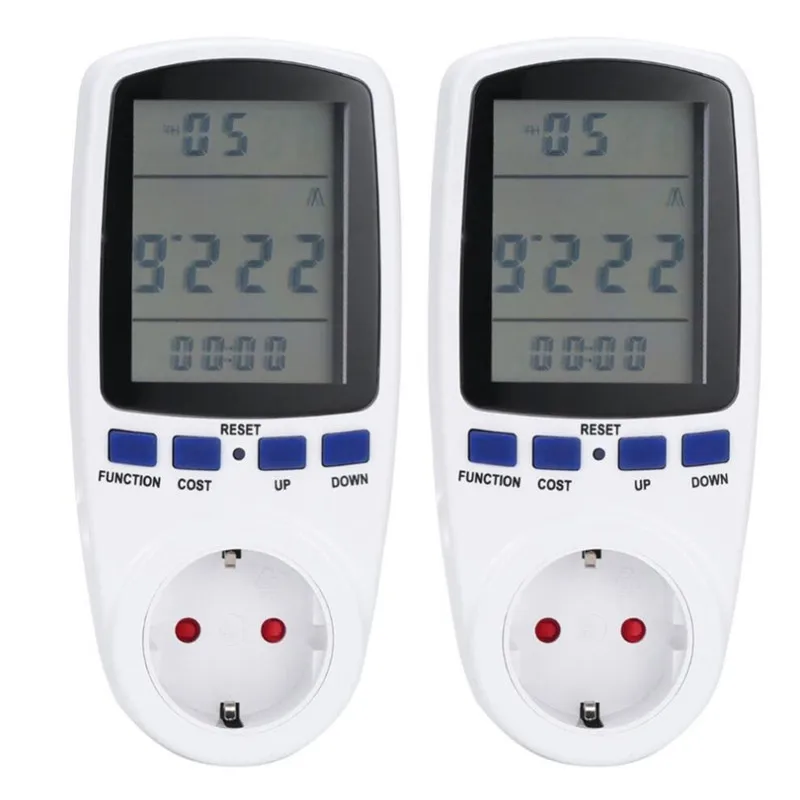 EU Plug AC Power Meters 230v Digital Voltage Wattmeter Power Consumption Watt Energy Meter Electricity Analyzer Monitor