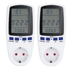 EU Plug AC Power Meters 230v Digital Voltage Wattmeter Power Consumption Watt Energy Meter Electricity Analyzer Monitor