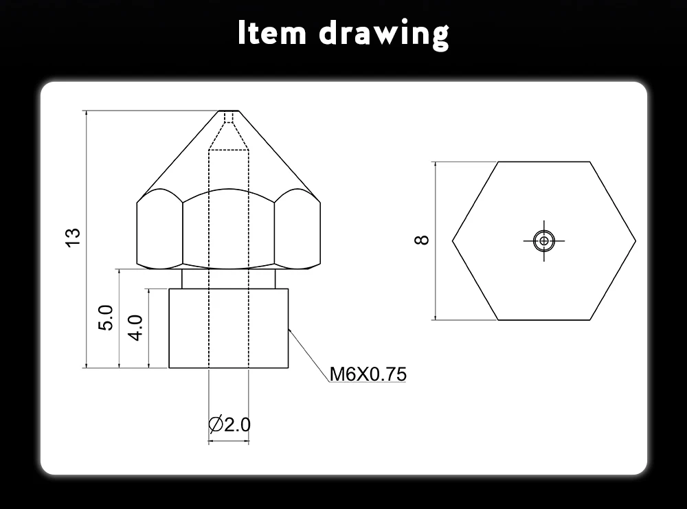 CR-10S pro латунная насадка 0,2/0,4/0,6/0,8 мм 1,75 мм нити J-head 3D-принтеры Запчасти для 3D-принтеры Hotend M6 нить экструдер