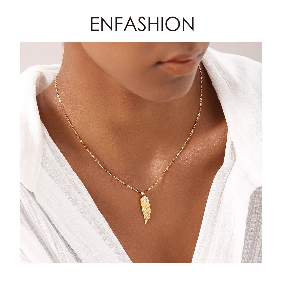 ENFASHION бамбуковое ожерелье-чокер для женщин из нержавеющей стали золотого цвета, милое ожерелье с подвеской в виде растений, Женские Ювелирные изделия, подарки PF193012
