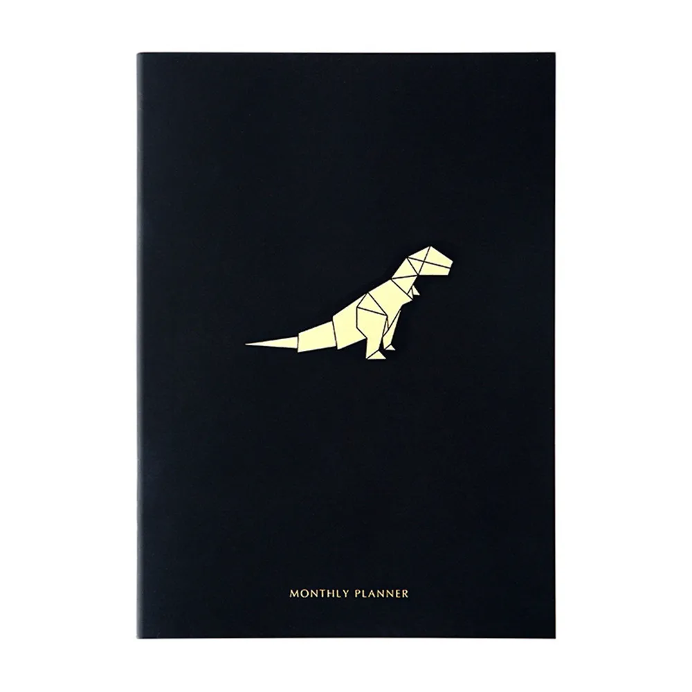 Простой Модный блокнот с черной обложкой и календарем, А4, органайзер, ежедневник, ежедневник, подарок, канцелярский материал, escolar - Цвет: dinosaur