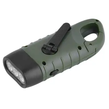 

Hand Held Crank Dynamo Solar Power Rechargeable LED Flashlight 3-LED SL
