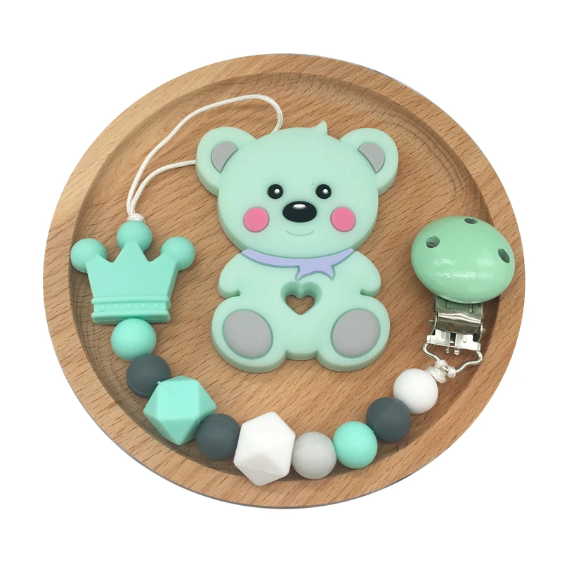 Teddy Bear клипсы для соски держатель цепи детские погремушки пустышки зажимы Прорезыватель игрушка набор новорожденный Душ Подарки BPA бесплатно
