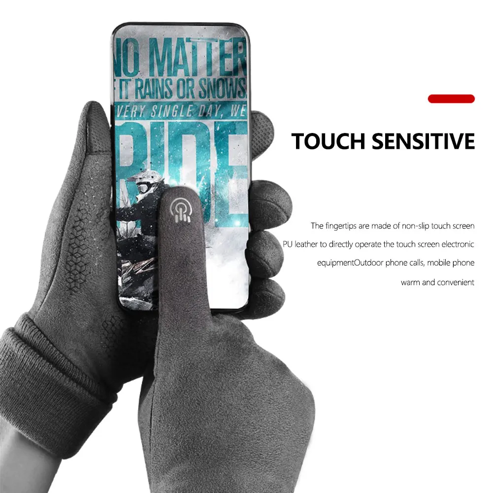 Зимние мужские ветрозащитные перчатки манжеты теплые велосипедные варежки