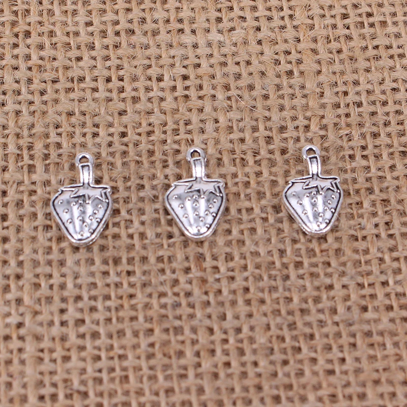 15pcs Strawberry Charms 16x10mm Antique Silver Color Pendant for DIY Jewelry Making Findings Handmade Craft 3279 | Украшения и