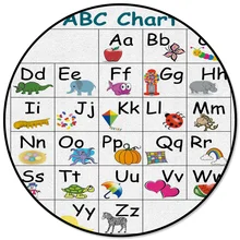 Abc Chart Алфавит мультяшных животных Противоскользящий круглый ковер компьютерный стул коврик для гостиной коврик для детской спальни