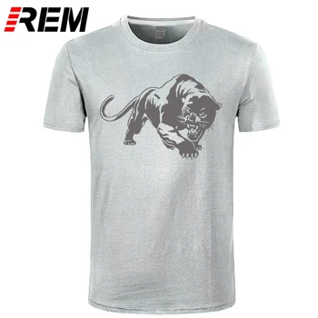 

REM Boutique Men T-shirt Fiery Wild Panther Hunting T Shirts personality Short sleeves Tops Tee Fashion Brand Tshirt