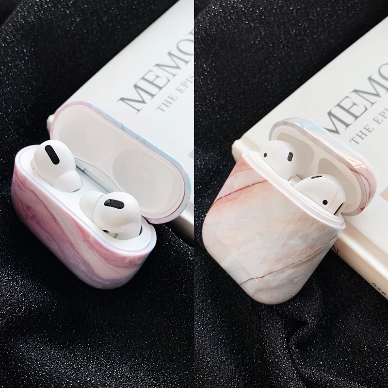 Чехол для наушников с мраморным рисунком Air pods pro 1 2 3 го поколения чехол