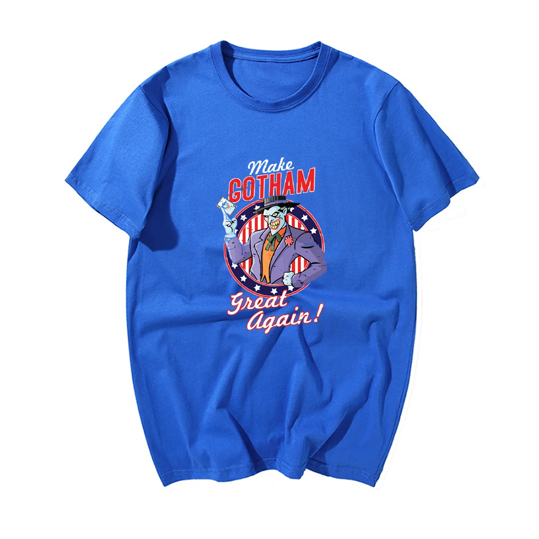 Забавная Футболка Джокер, Мужская футболка Make Gotham Great Again, модные летние повседневные топы, хлопковые футболки с коротким рукавом, топы
