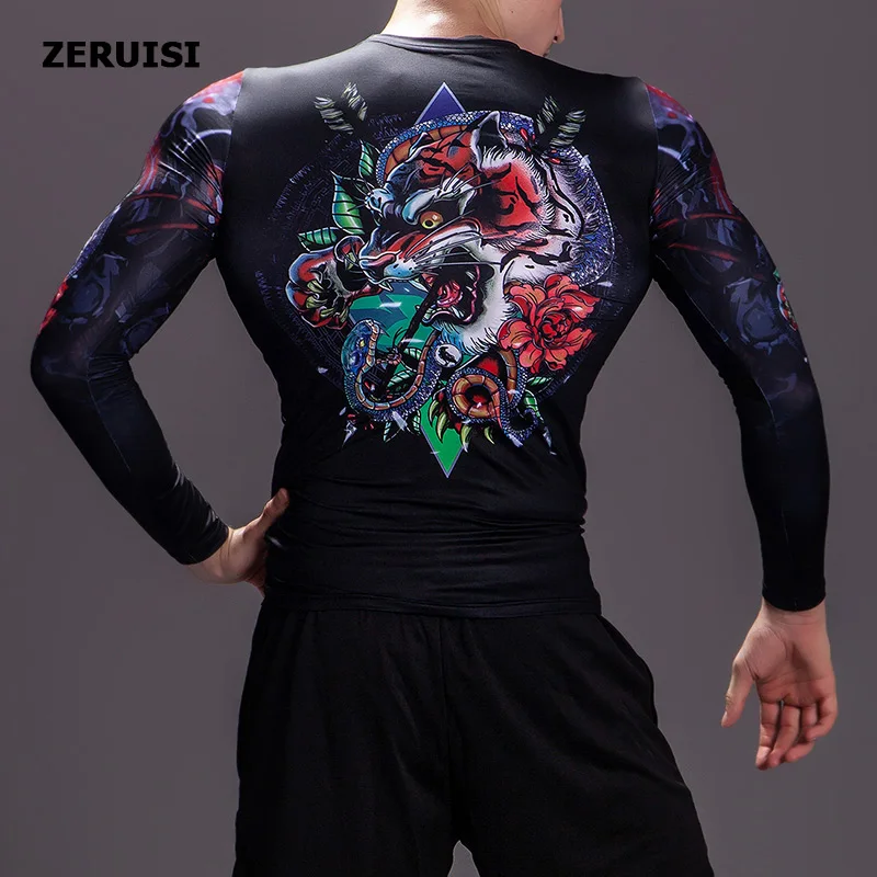 Ceny New Arrival 3D drukowane koszulki z krótkim rękawem męska koszulka kompresyjna kostium z długim rękawem topy dla mężczyzn Fitness Hip hop odzież