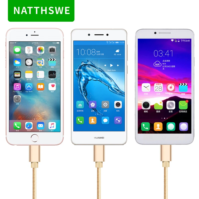 NATTHSWE 3 в 1 кабель для передачи данных Micro usb type C быстрой зарядки iPhone X 8 7 6 iPad samsung Android