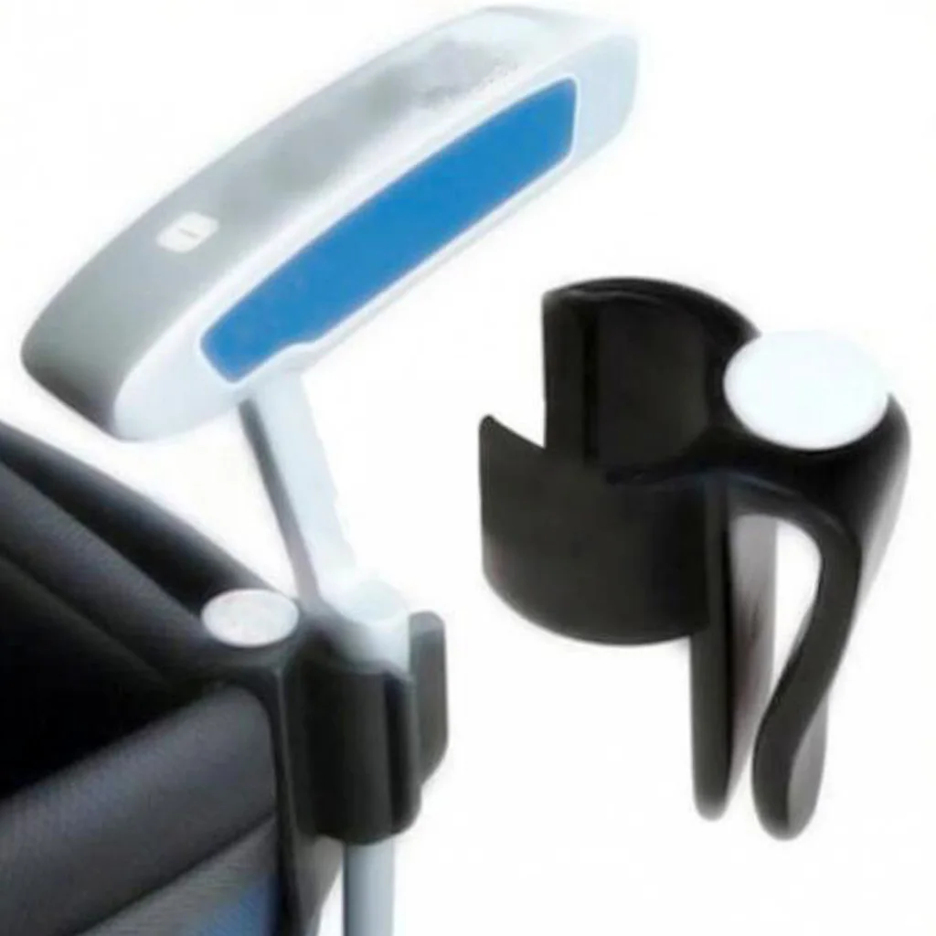 2 Pieces Golf Club Bag Clip on Putter Clamp Putting Organizer with Ball Marker