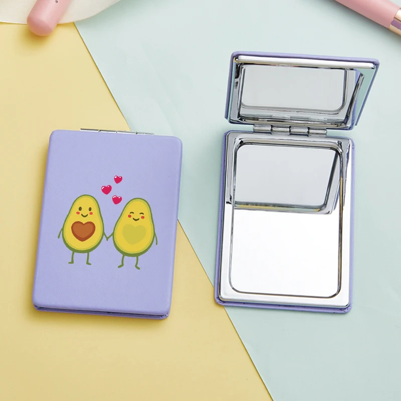 Rectangular Portable Mirror Makeup Mirror Small Cute Portable Folding Student Double Mirror 2