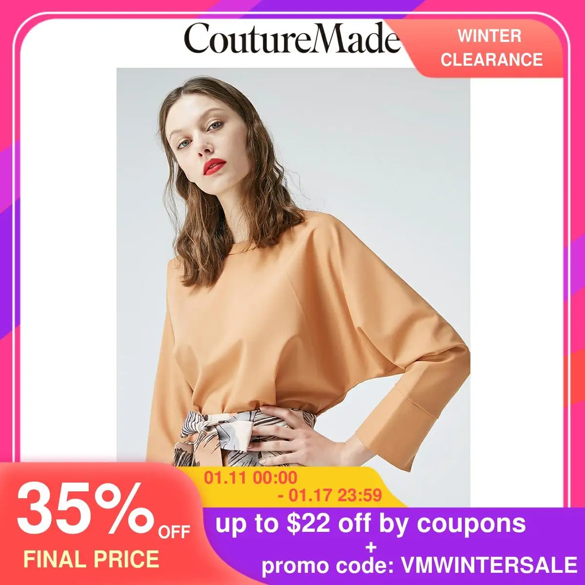 Женская шифоновая блузка с круглым вырезом и открытыми плечами Vero Moda CoutureMade |