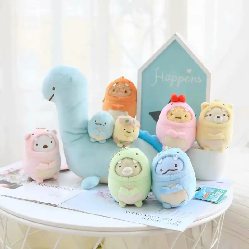 

1Pc Japanese Cartoon Jurassic Sumikko Gurashi plush Stuffed Dolls Bags Pendant Keychain