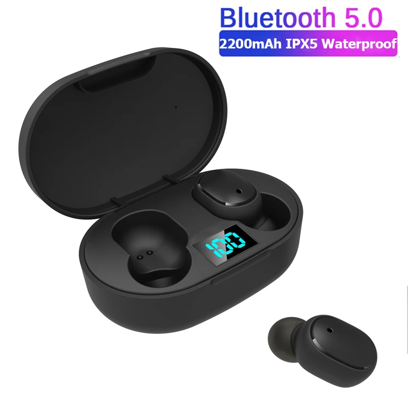 With LED Display TWS Bluetooth 5,0 наушники с шумоподавлением светодиодный дисплей с микрофоном свободные наушники для Xiaomi Redmi Airdots беспроводные наушники - Цвет: With LED Display