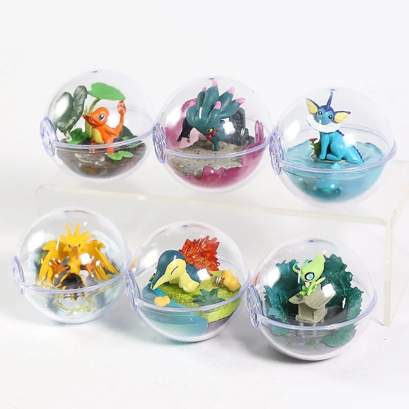 Аниме Монстры Террариум Коллекция Рисунок набор Vol.1 ~ 5 Bulbasaur Lapras Eevee Umbreon Charmander Gengar Snorlax Zapdos Totodile