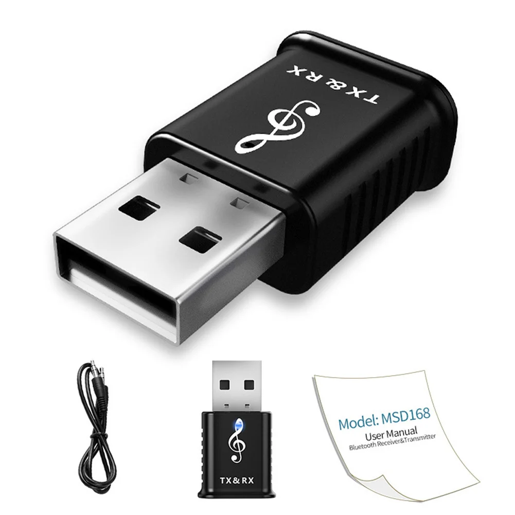 MSD168 USB Bluetooth Dongle адаптер 5,0 для ПК компьютера динамик аудио беспроводной Bluetooth приемник передатчик AUX 3,5 мм разъем