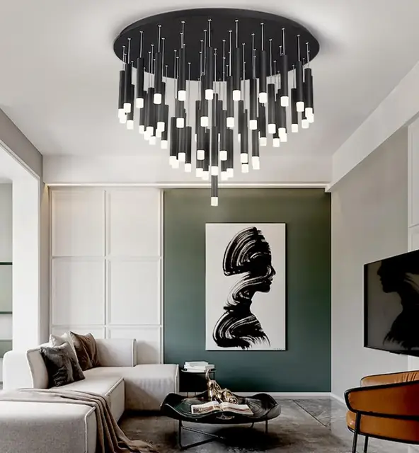 샹들리에 조명과 LED 기술을 결합한 현대적인 디자인