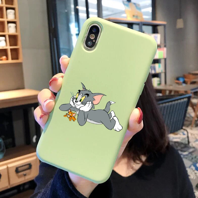 Забавные Tom amd Джерри Цветной Мягкий силиконовый чехол для телефона для iphone 6/6s, 6 Plus/6s Plus, 7 Plus/8, 7 Plus/8 Plus, X, K, XS, XR, XSMax