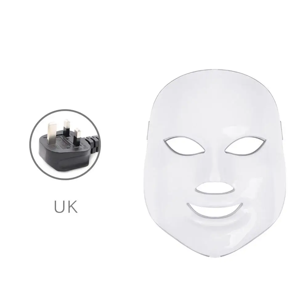 UK Plug Домашнее оборудование для красоты светодиодная фотонная маска для красоты прибор семь цветов фотонный прибор для омоложения зарядный спектрометр - Цвет: UK Plug