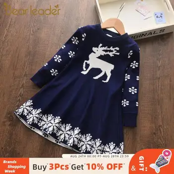 

Bear Leader Girls Christmas Party Dress 2020 New Fashion Princess Cartoon Costumes Children Cute Outfits Sweet Vestidos for 3 7Y