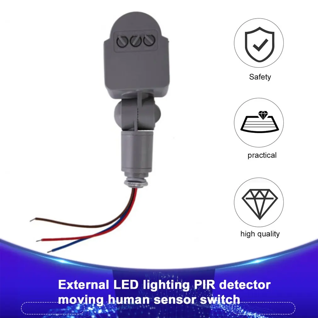 AC 220 В DC 12 В инфракрасный PIR датчик движения переключатель со светодиодный светильник автоматический наружный датчик движения светильник переключатель 140 градусов