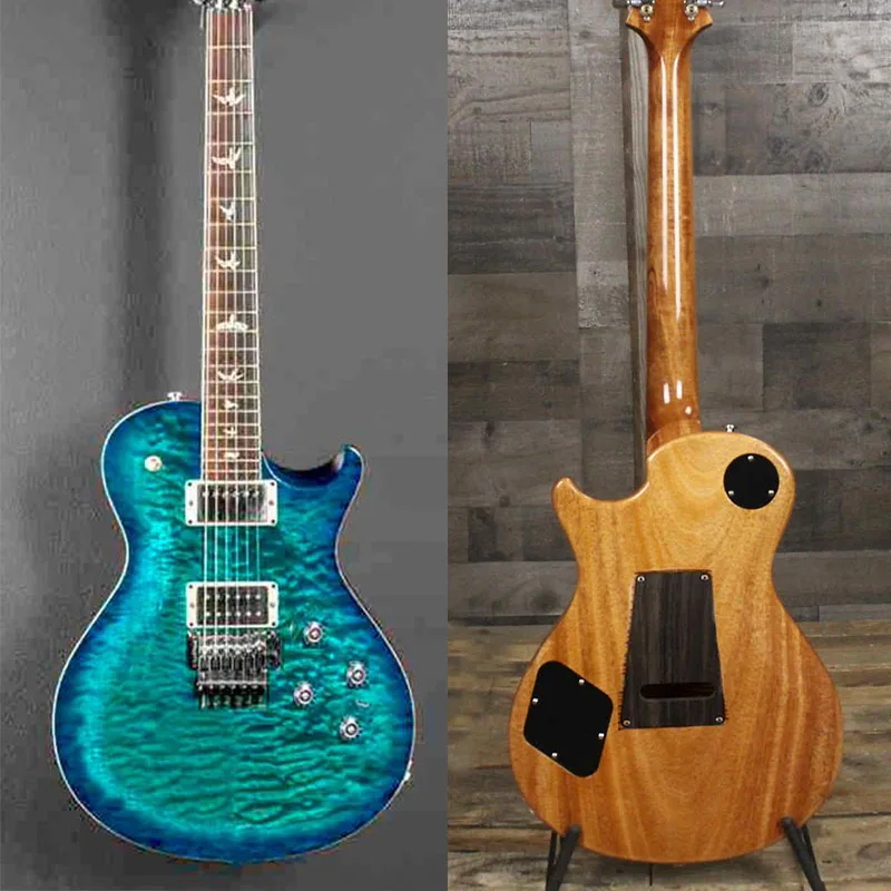 

Guitar custom quilted maple Lake Blue