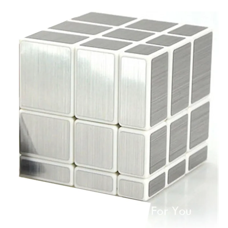 Золотой зеркальный куб Серебряный Cubo Magico скорость развивающие игрушки Дети Твист квадратный розовый мини-Волшебный куб зеркало синий пазл EE50MF - Цвет: Sliver White