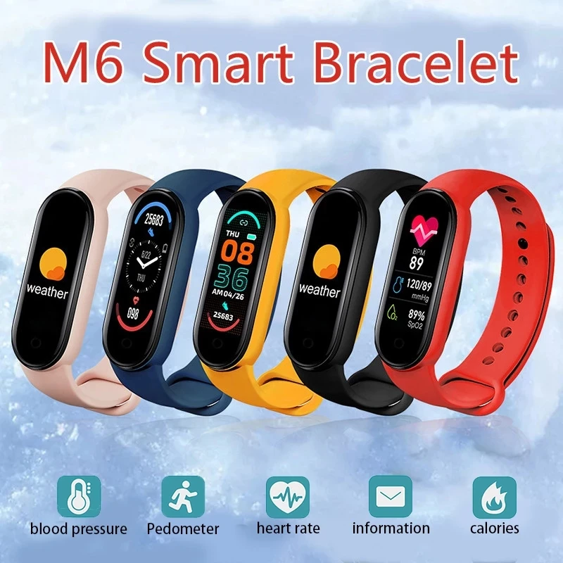 M6 Smart Band Fitness Tracker Wristband Bracelet Pedometer Sport Smart Watch Bluetooth 4.0 Band M6 Color Screen Smart Bracelet - ANKUX Tech Co., Ltd
