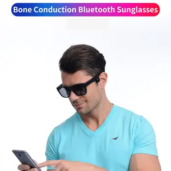 

Men Square Bone Conduction Glasses Women Audio Bluetooth Sunglasses Headset for Outdoor Travel