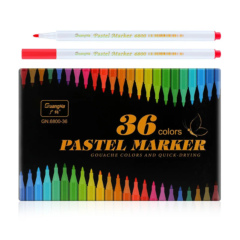 36Pcs Acrylic Pastel Paint Marker Pens For Fabric Canvas , Art Rock Painting, Card Making, Metal And Ceramics, Glass blank message card diy greeting cards painting empty making postcards printing paper letter flash