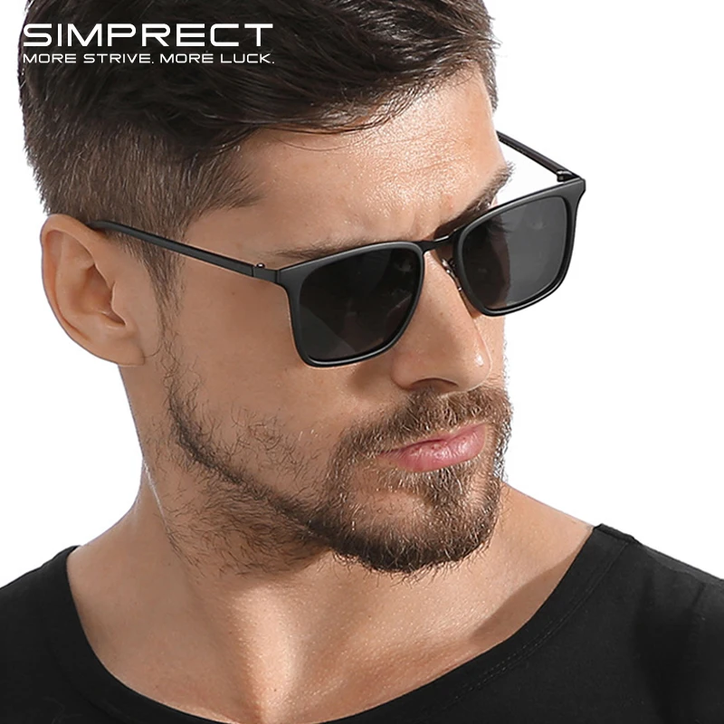 Polarized Sunglasses Retro Square Aviator Anti-Glare Driving Fishing Men Glasses