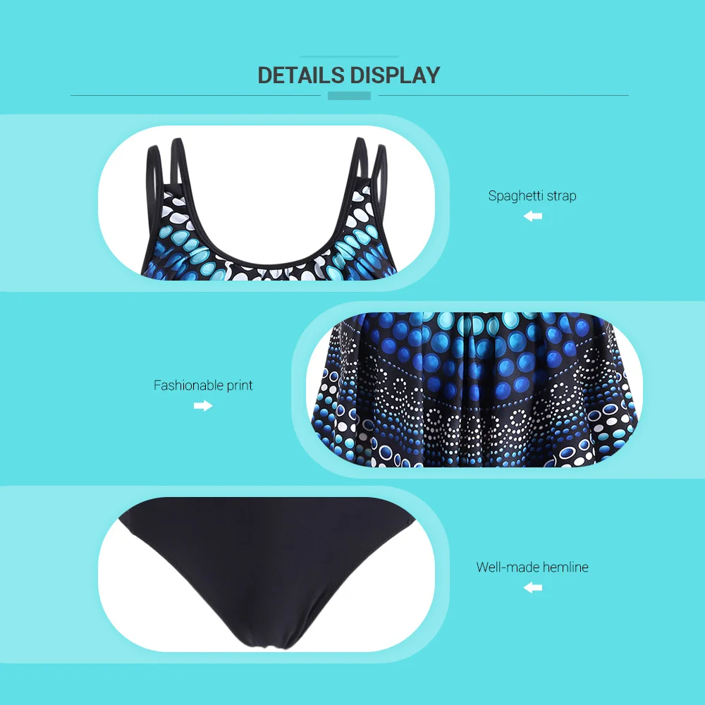 Polka Dot Criss Cross High Waisted Tankini Swimwear