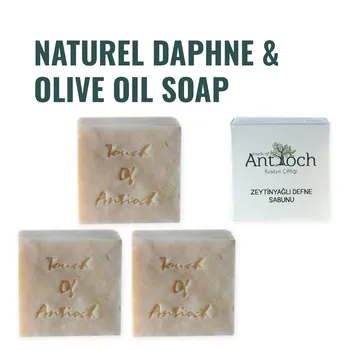 

Turkish Natural Daphne & Olive Oil Soap antibacterial Deep Cleansing Face Hair Skin Care Eczema Treatment Hand Made (3 pcs)