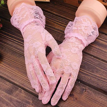 

Women Wrist Lace Embroidery Gloves Summer Party Prom Lace Gloves