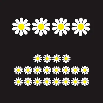 

Daisy Flower Personalized Car Stickers Pvc Practical Beautiful Automatic Modeling Decorative Decals 48PCS