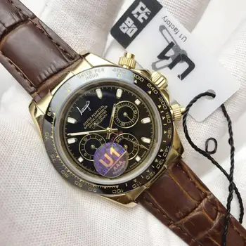 

Luxury AAA Brand Watch men day-tona automatic self-wind U1 factory Leather sapphire glass sweep movement all sub dials works