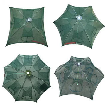 

Strengthened 4-20 Holes Automatic Fishing Net Shrimp Cage Nylon Foldable Crab Fish Trap Cast Net Cast Folding Fishing Network
